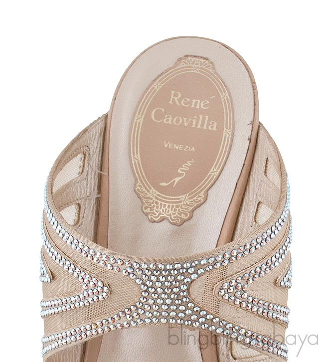 Mesh Crystal Wedge Mule