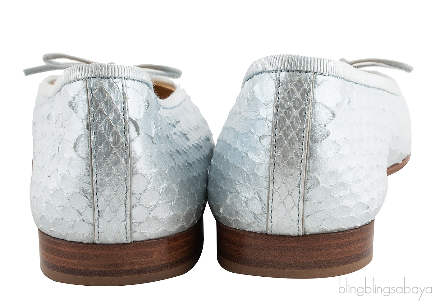 Silver Python Ballet Flat