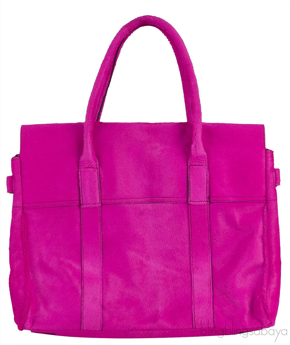 Fuchsia Pony Hair Bayswater Top Handle Bag