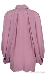 Pink Oversized Long Sleeve Shirt