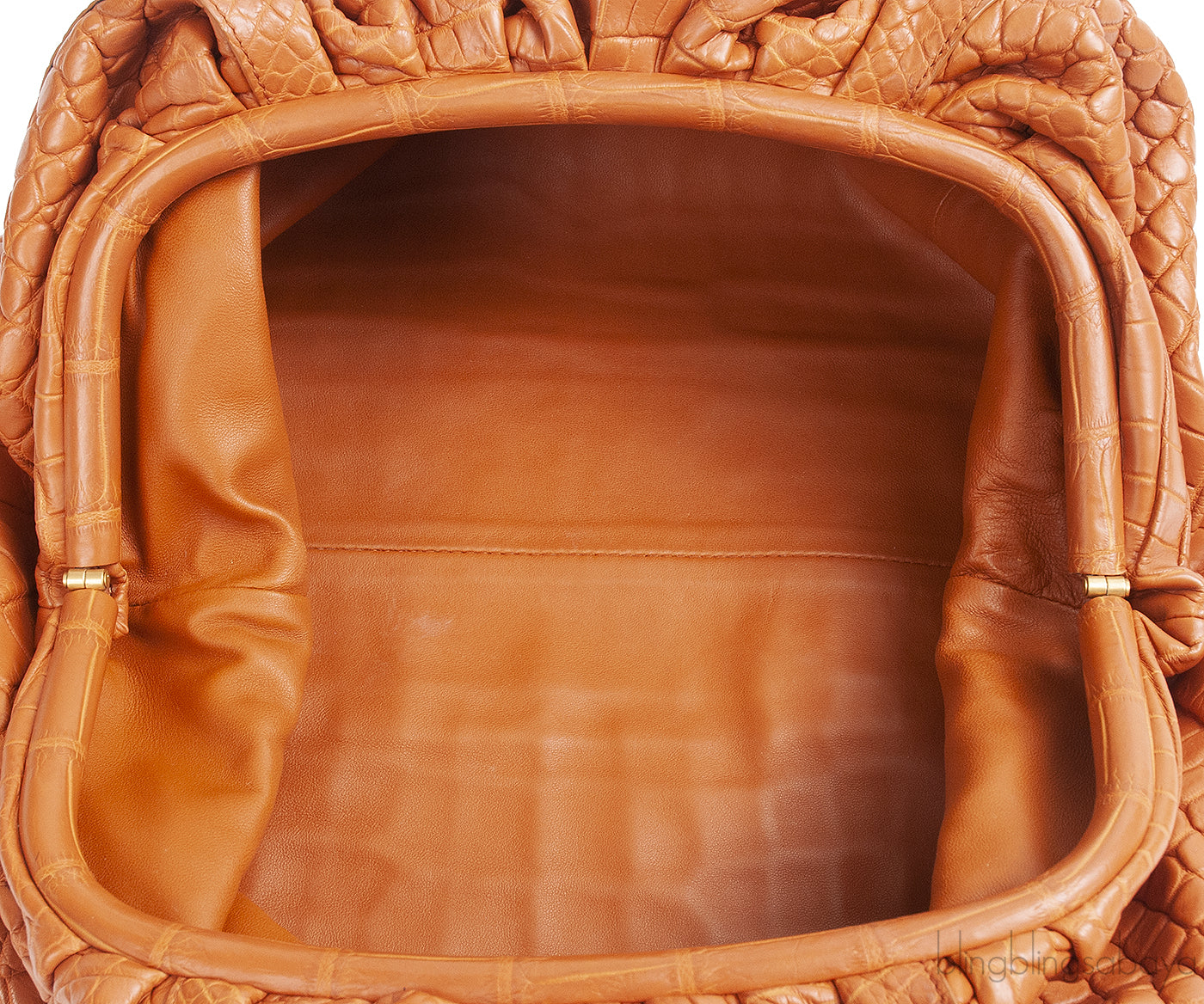 Bottega Veneta The Pouch Camel Croc Clutch