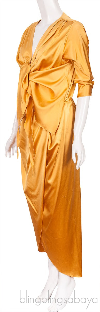 Gold Silk Long Dress