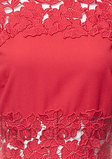 Red Floral Lace Dress