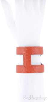 Ano Orange Epsom Cuff Bracelet