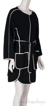Pipe Detail Belt Coat