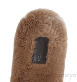 Cognac Monogram Mink Fur Slides