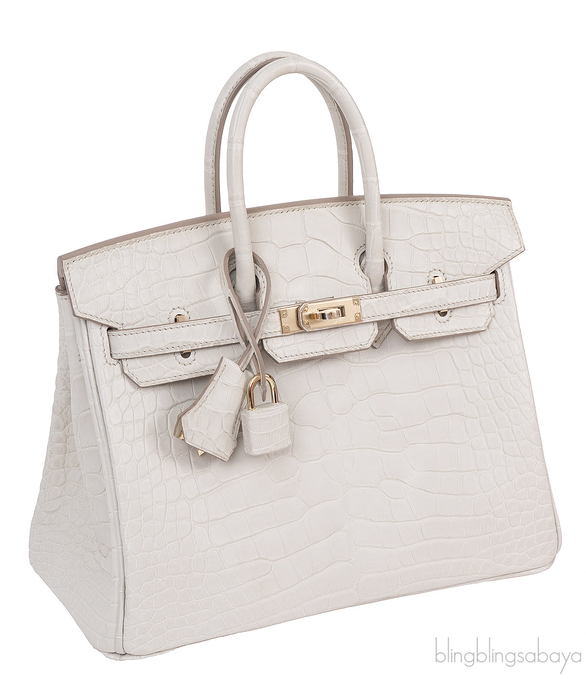 Hermes Birkin 25 Beton Matte Alligator Crocodile GHW