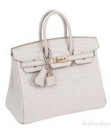 Hermes Birkin 25 Beton Matte Alligator Crocodile GHW