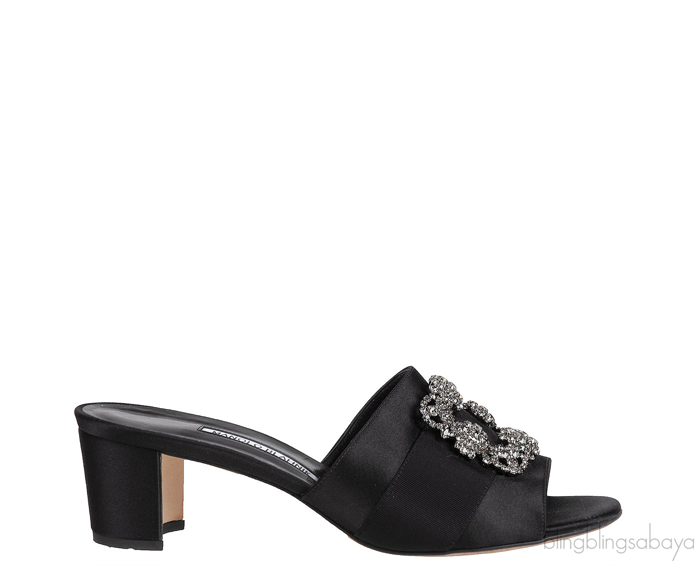 Martamod Black Satin Mules