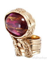 Arty Gold Plated Glass Ring