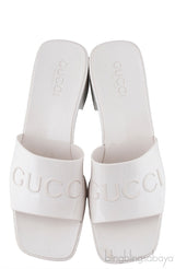 White Rubber Slide Sandals