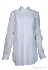 Pleated Off-white Long Sleeve Shirt