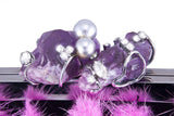 Fur Embellished Clutch Shoulder Bag