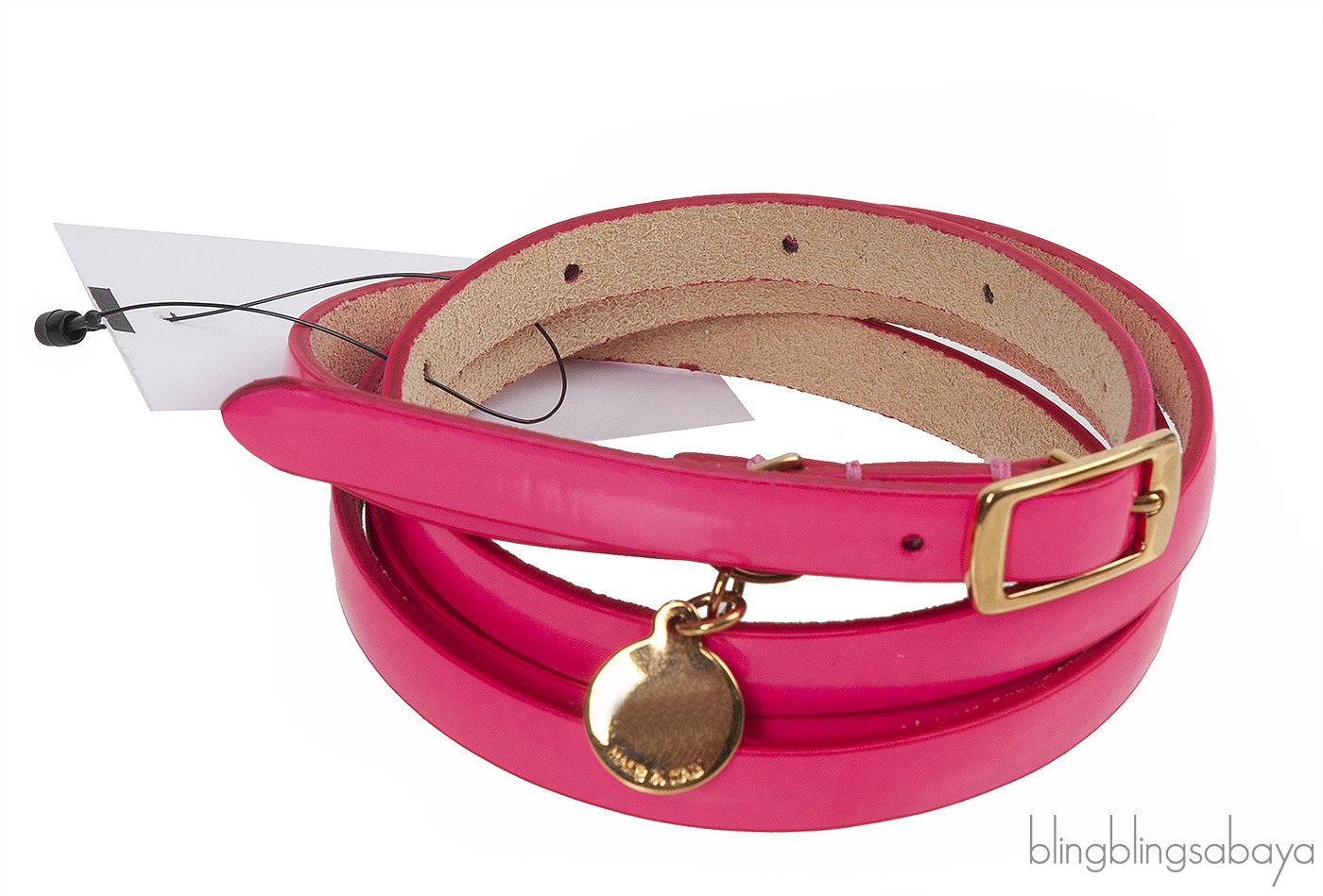 Stella McCartney Fuchsia Patent Faux Leather Belt