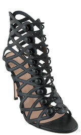 Black Vendome Cage Sandals
