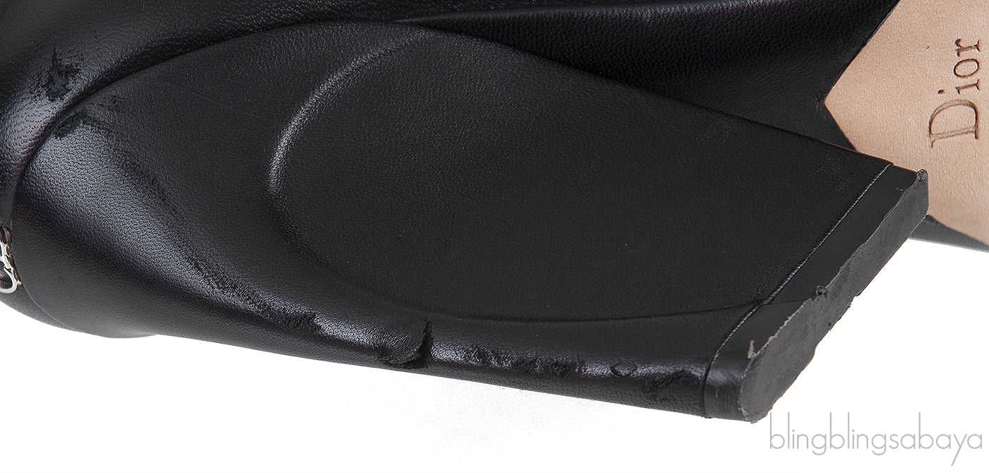 Black Dior Wrap Around Leather Boots