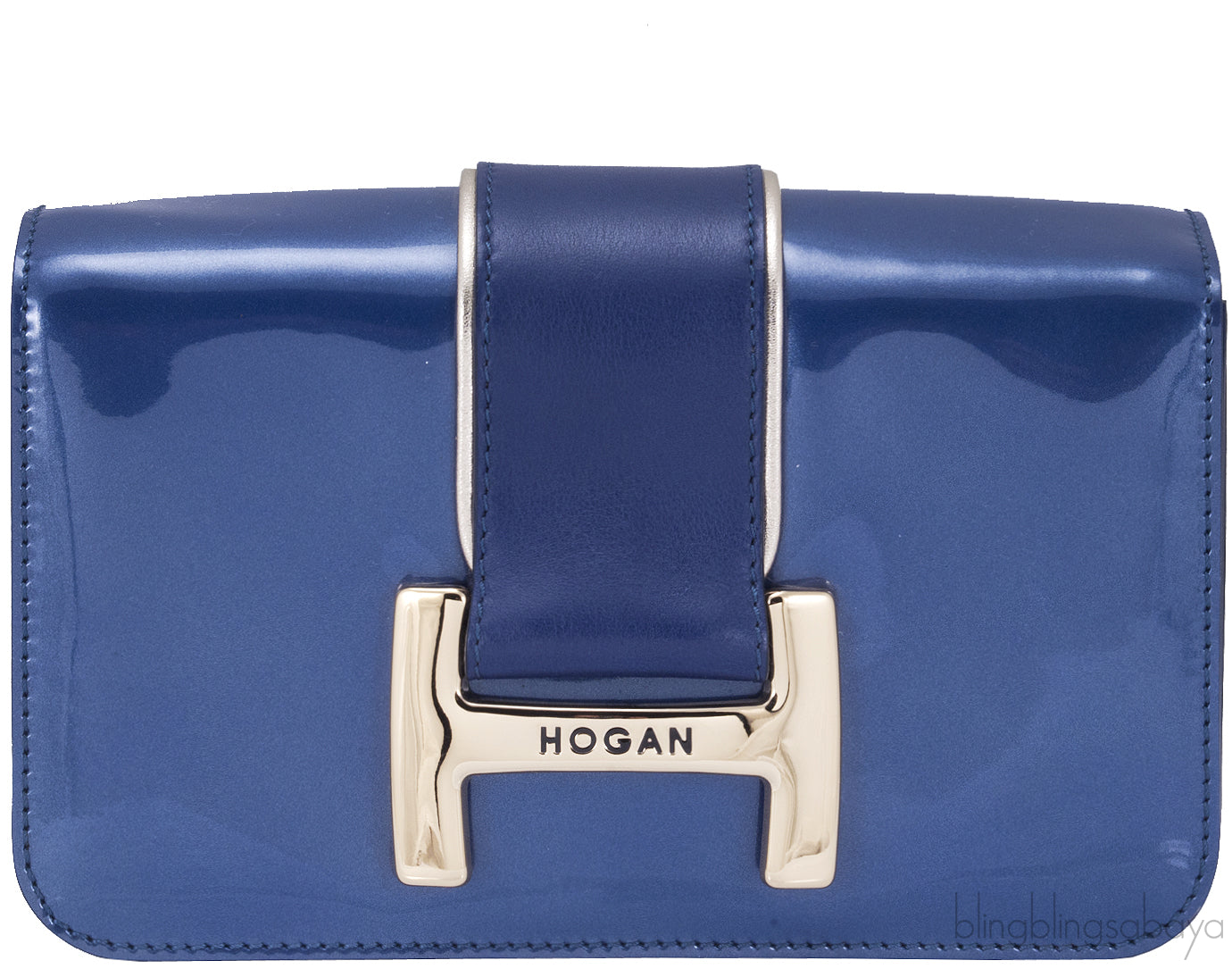 Navy Blue Patent Cross-body Bag
