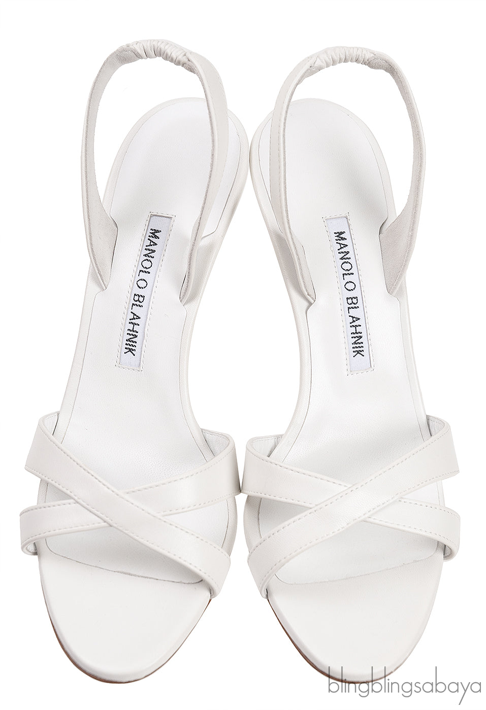 White Callasli 90 Leather Slingback Sandals