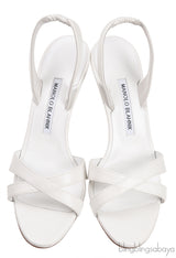 White Callasli 90 Leather Slingback Sandals