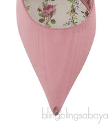 Pink Satin Pointed Heels
