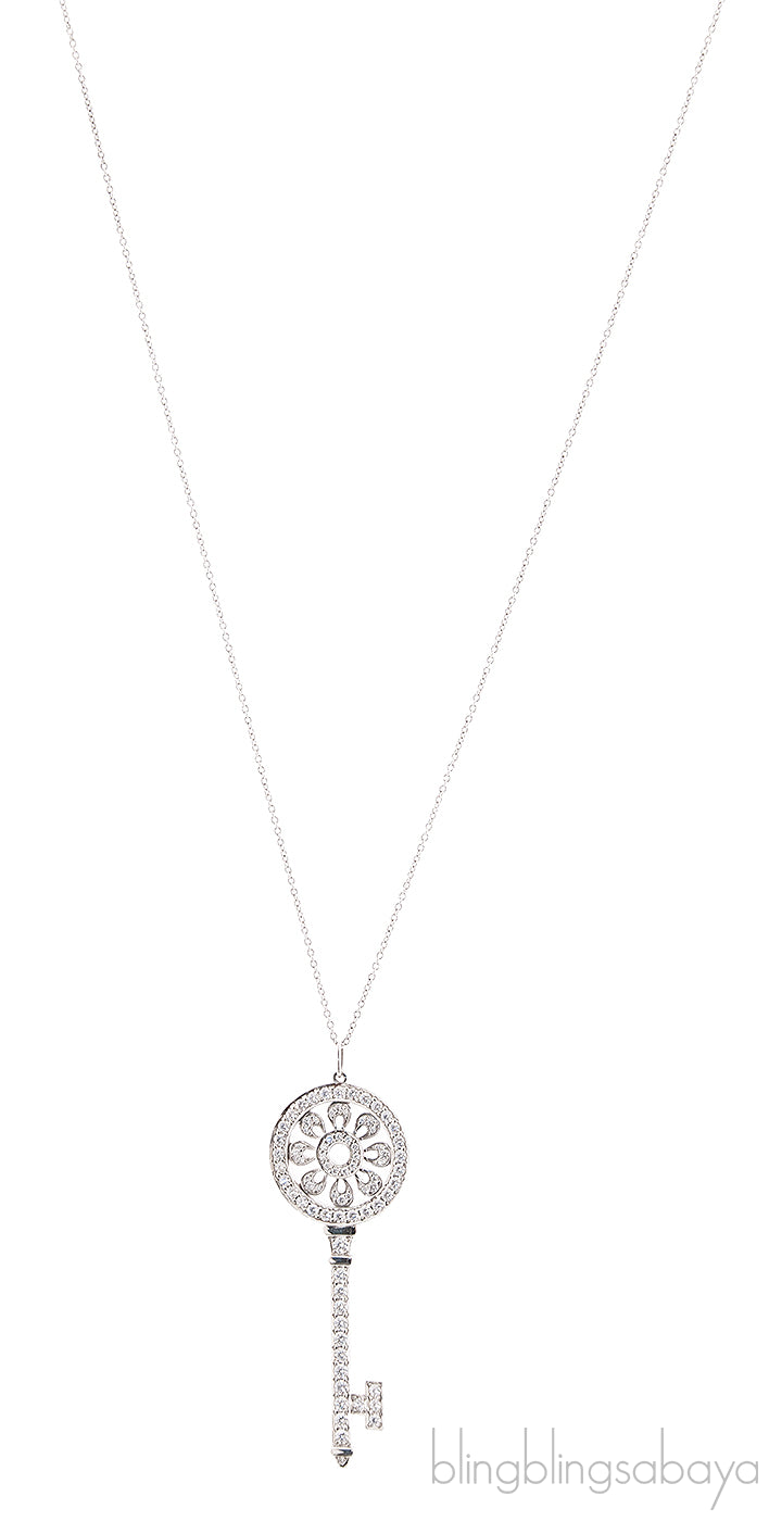 Petals Key Diamond Necklace
