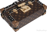 Monogram Black & White Leather Trim Petite Malle GHW