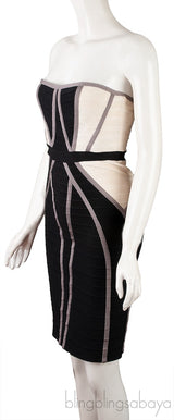 Tri-color Tube Mini Dress