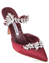 Burgundy Lurum 90 Satin Pump