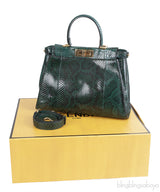 Fendi Peekaboo Medium Green Python Bag