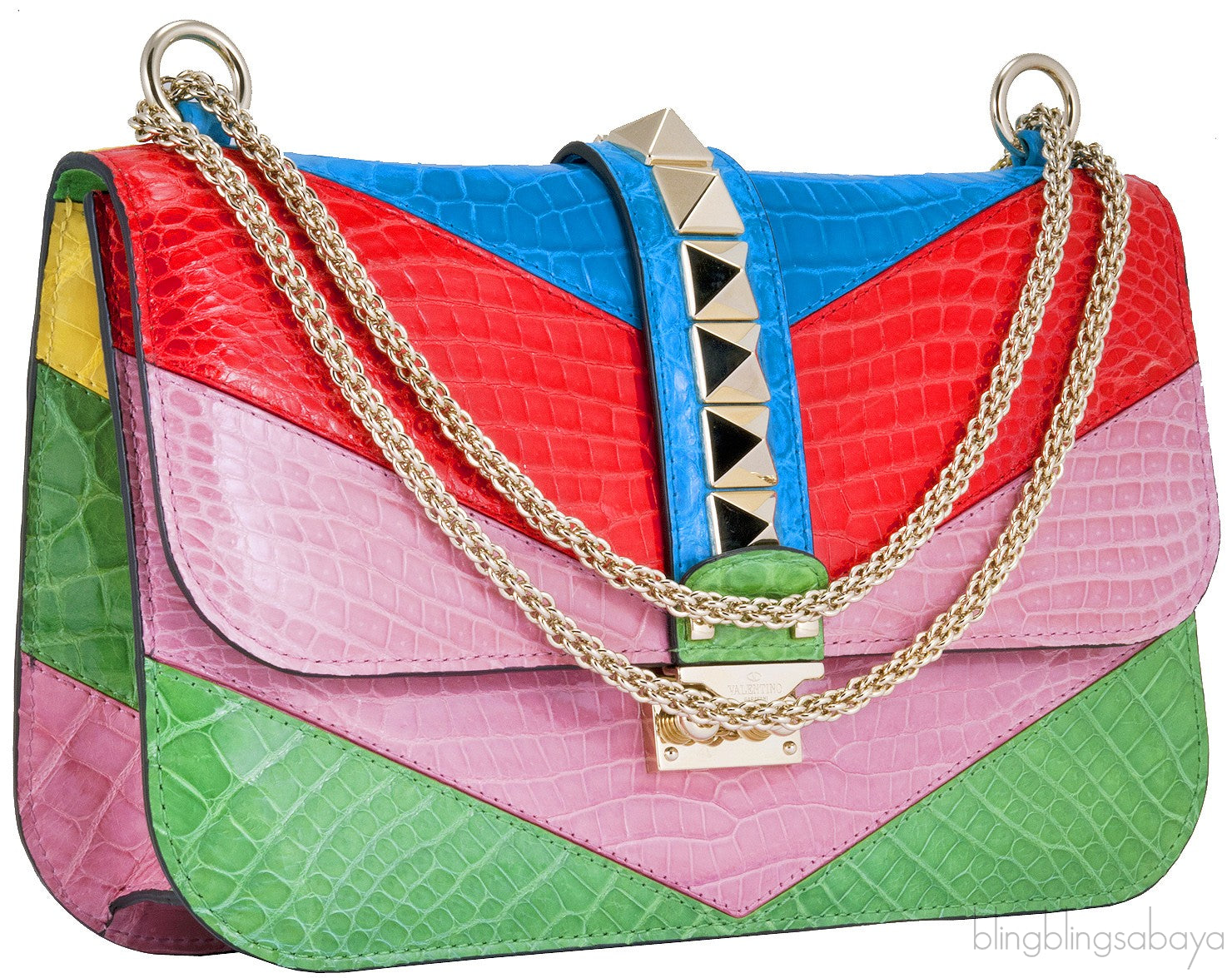 Rockstuds Glam Lock Crocodile Bag