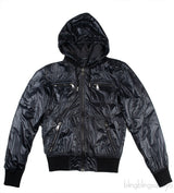 Black Polyester Men\'s Hoodie Jacket