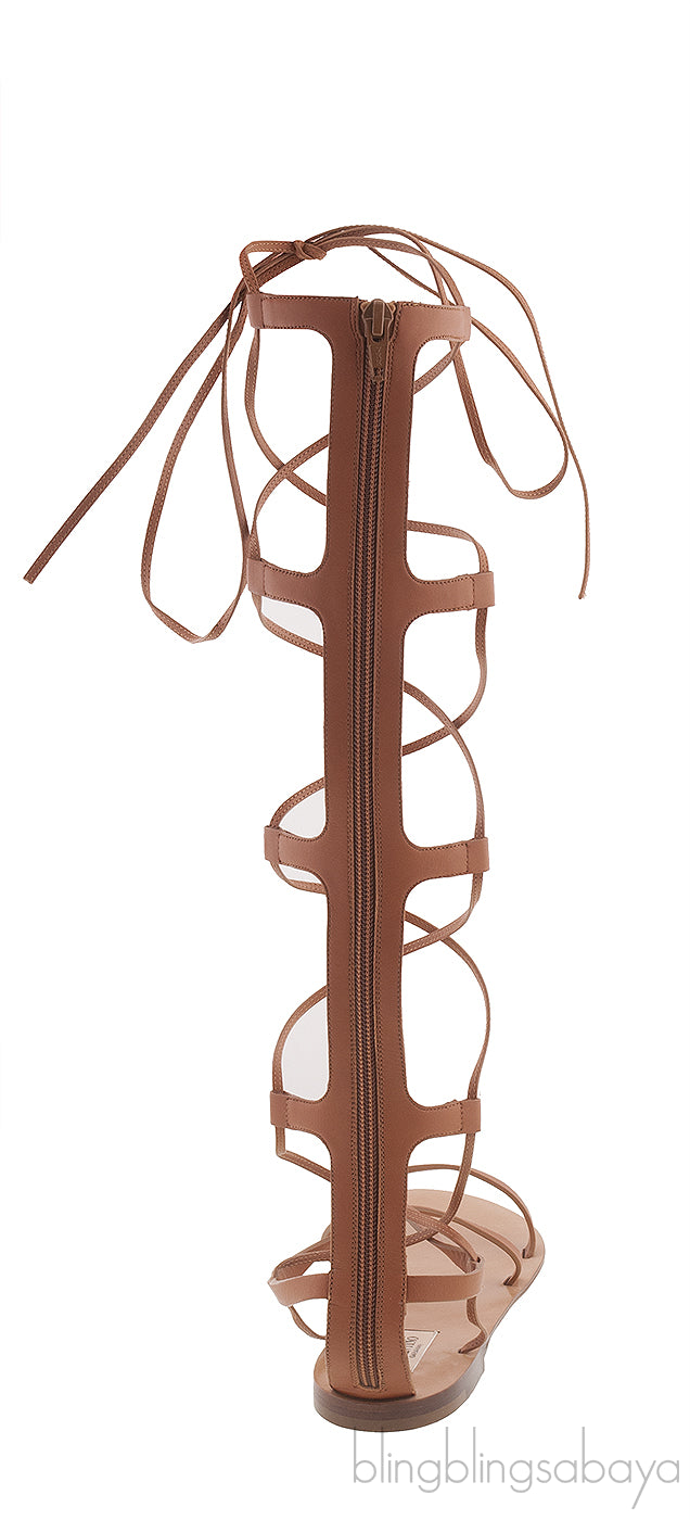 Valentino Garavani Brown Gladiator Flat Sandals