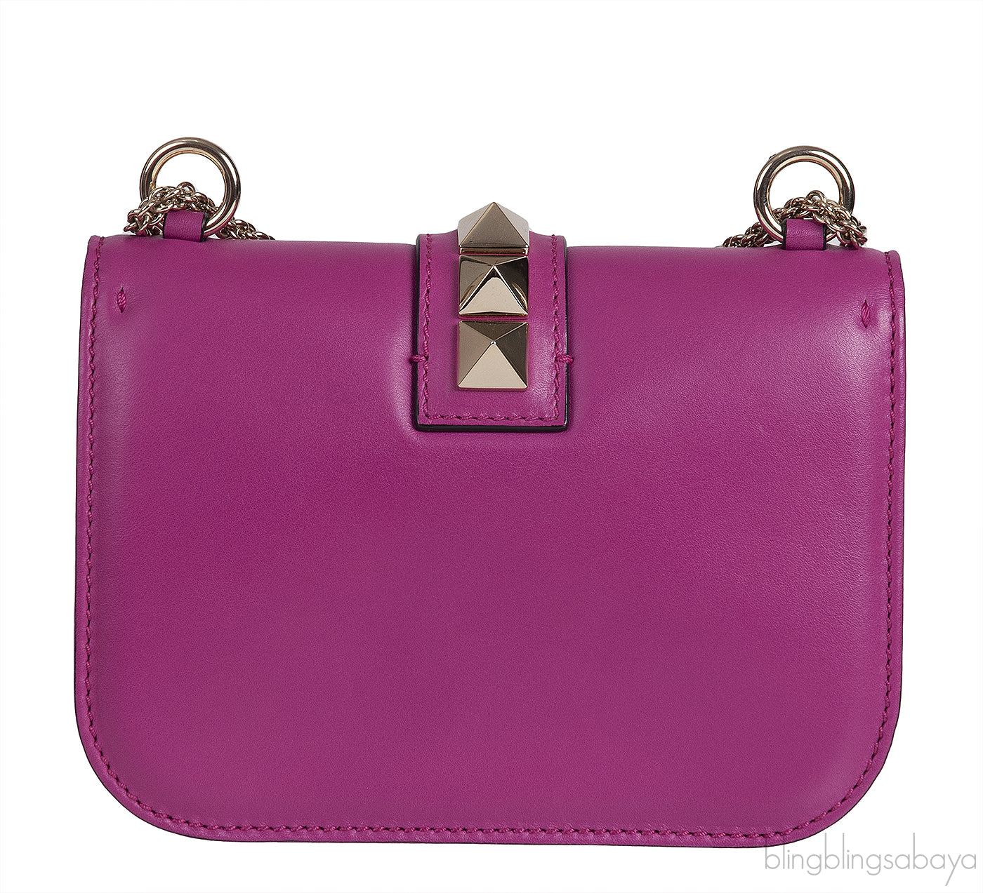 Fuchsia Rockstud Glam Shoulder Bag