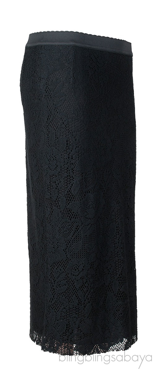 Black Floral Lace Skirt