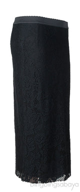 Black Floral Lace Skirt
