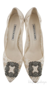 Floral Lace Ivory Hangisi Pump