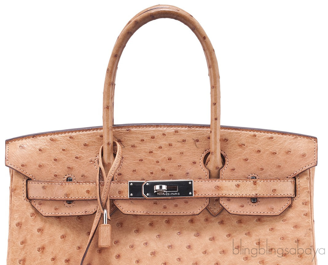 Birkin 30 Gold Ostrich PHW