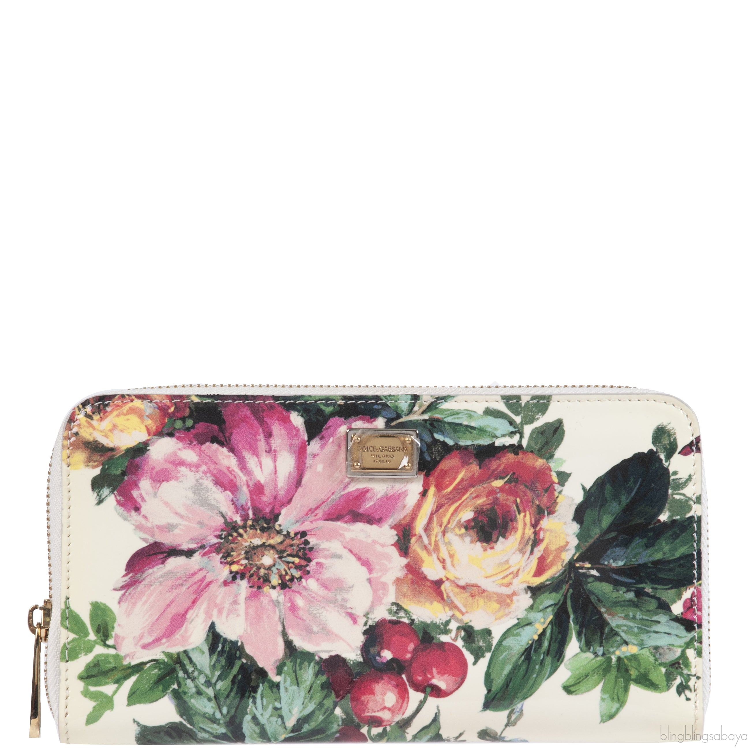 Dolce & Gabbana Floral Zip Around Continental Wallet