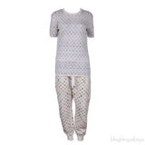 White Monogram Knitted T-shirt & Printed Jogger Set