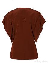 Wildwood Brown Silk Crepe Blouse