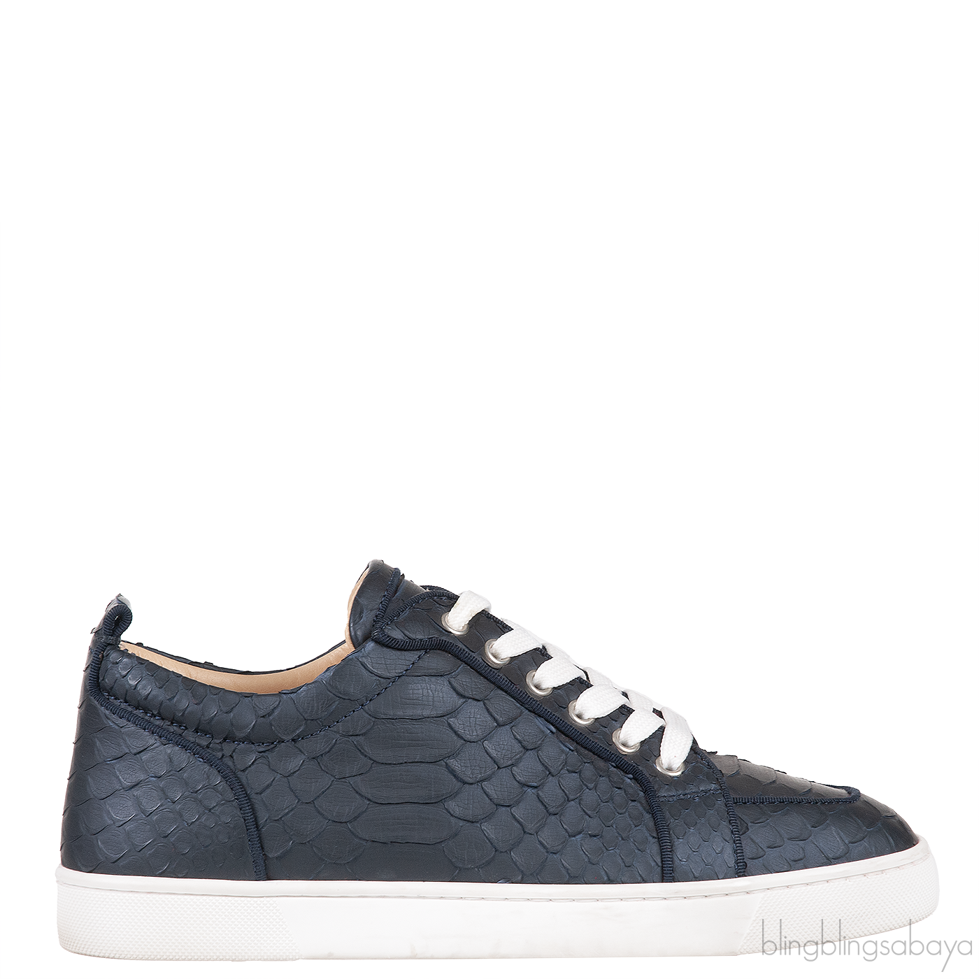Christian Louboutin Black Python Low-cut Sneakers