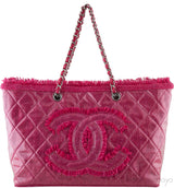 Quilted Pink Tweed PVC Tote