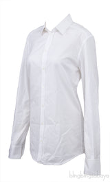 Dolce & Gabbana Gold White Cotton Long Sleeve Shirt