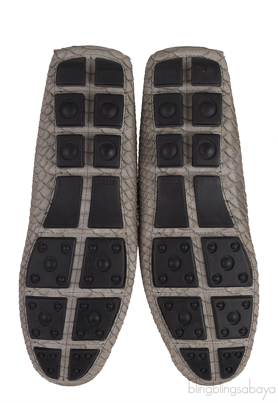 Grey Embossed Python Loafer Mens Shoes