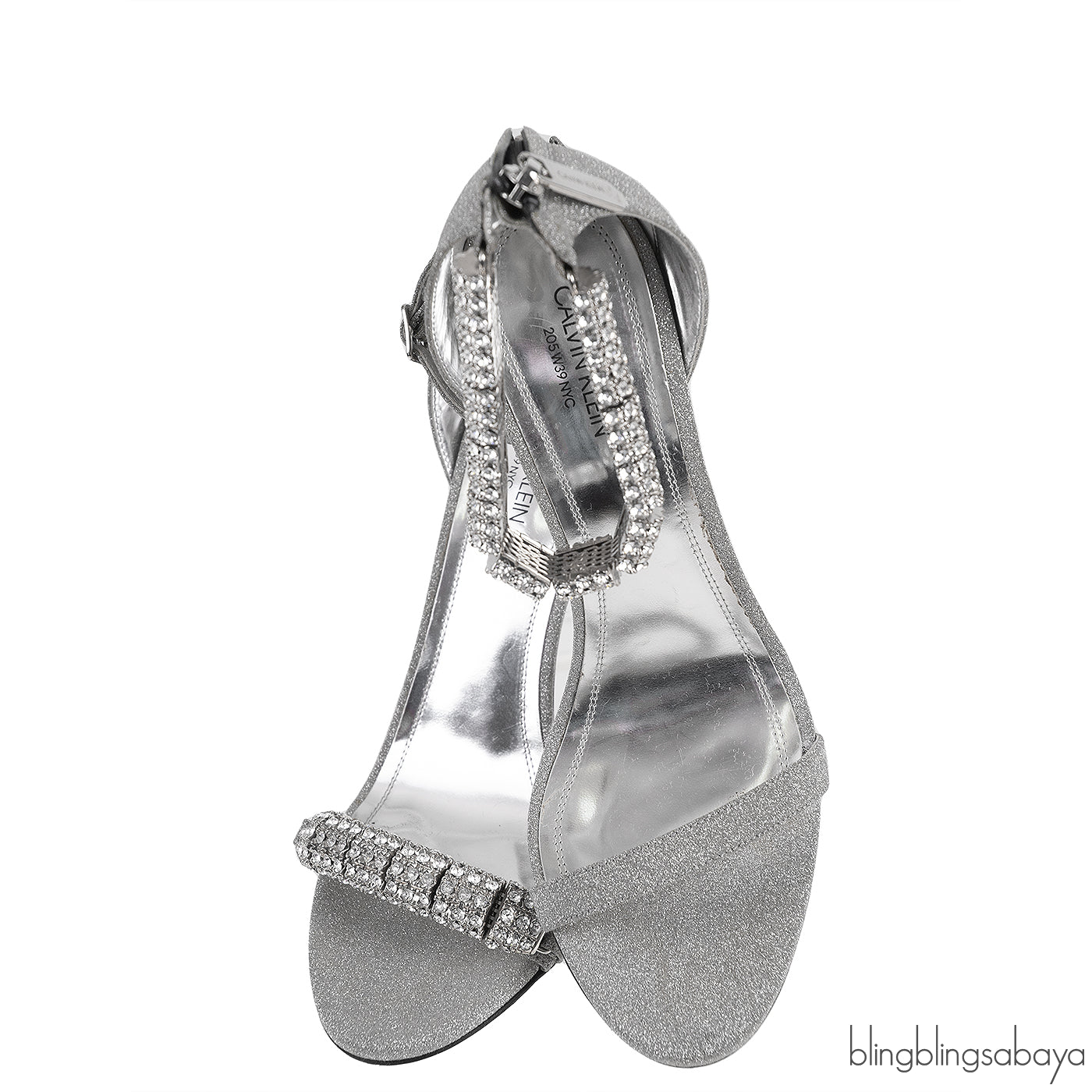 Glittery Silver Crystal Sandals