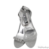 Glittery Silver Crystal Sandals