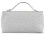 L19 White Ostrich Pouch