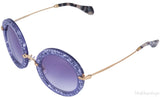 Lilac Noir Glitter Round Sunglasses