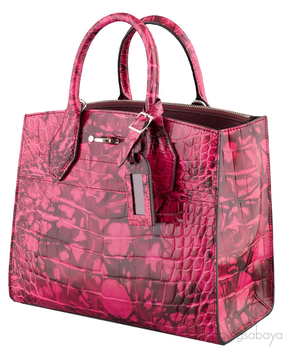 City Steamer Pink Crocodile Bag PM