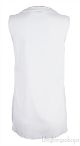 White V-neck Chain Blouse